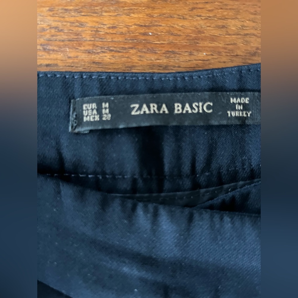Zara Basic Navy Blue Tie-Waist Trousers – Size Medium. EUC. - Picture 6 of 9